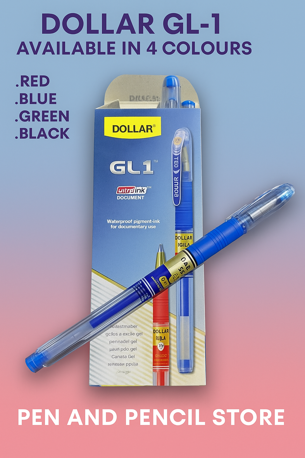 Dollar GL-1 Gel Pen – Smooth & Waterproof Writing