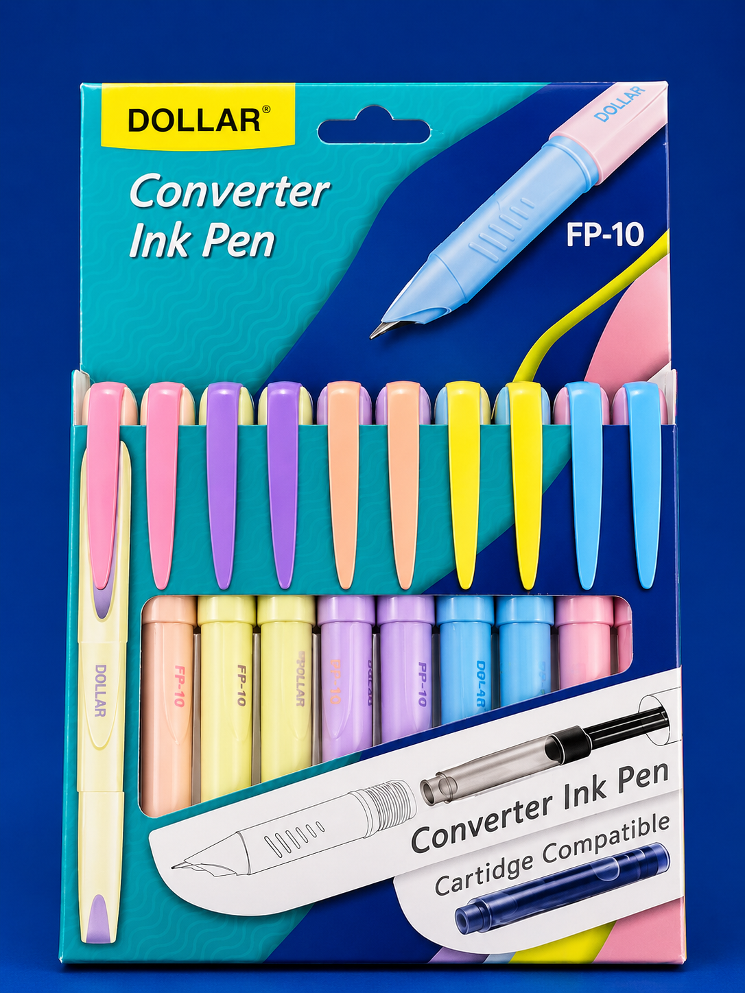 Dollar FP-10 Converter Ink Pen Set – 10 Pcs Pastel Colors