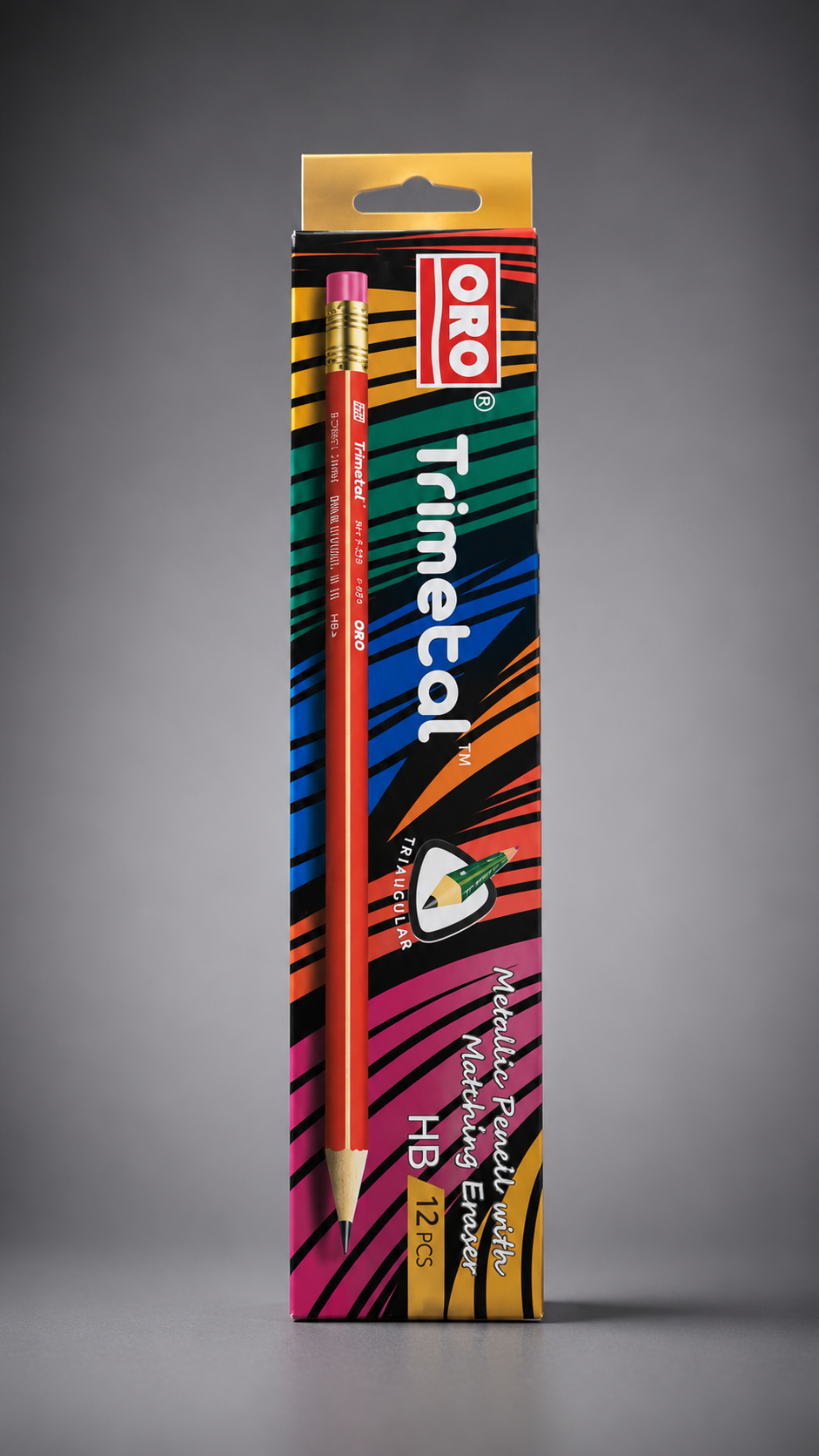 ORO Trimetal Metallic HB Pencil Set – 12 Pieces