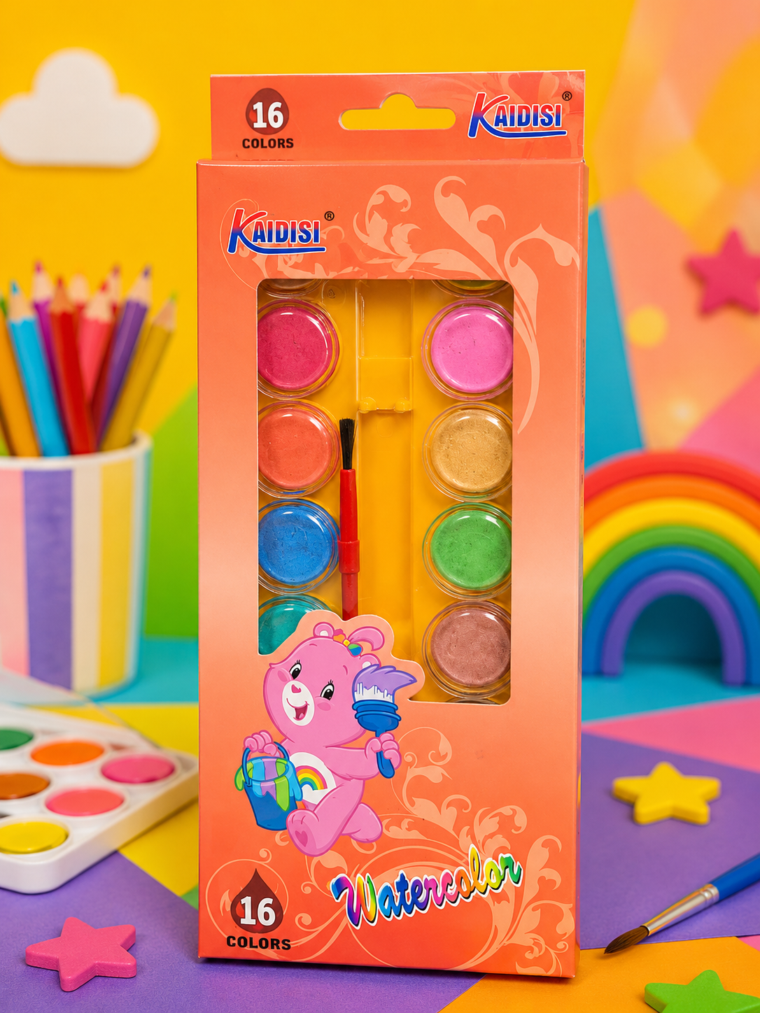KAIDISI Watercolor Paint Set – 16 Vibrant Colors