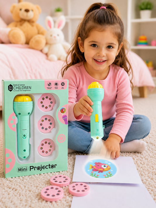Mini Projector Toy for Kids – Educational Projection Flashlight