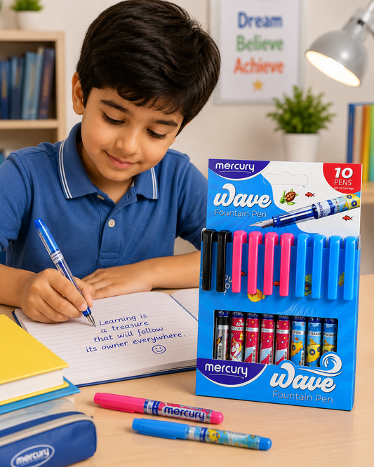 Mercury Wave Fountain Pen – Fun & Smooth Writing for Kids