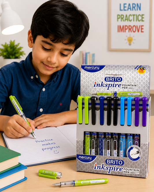 Mercury BRITO Inkspire Fountain Pen – Smooth Writing, Stylish Design