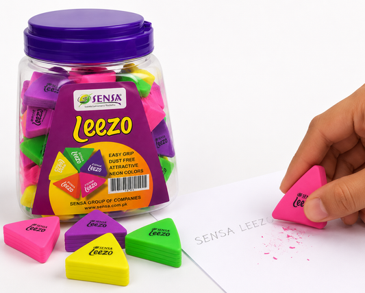 Sensa Leezo Neon Triangle Erasers – Colorful & Fun Erasing Solution