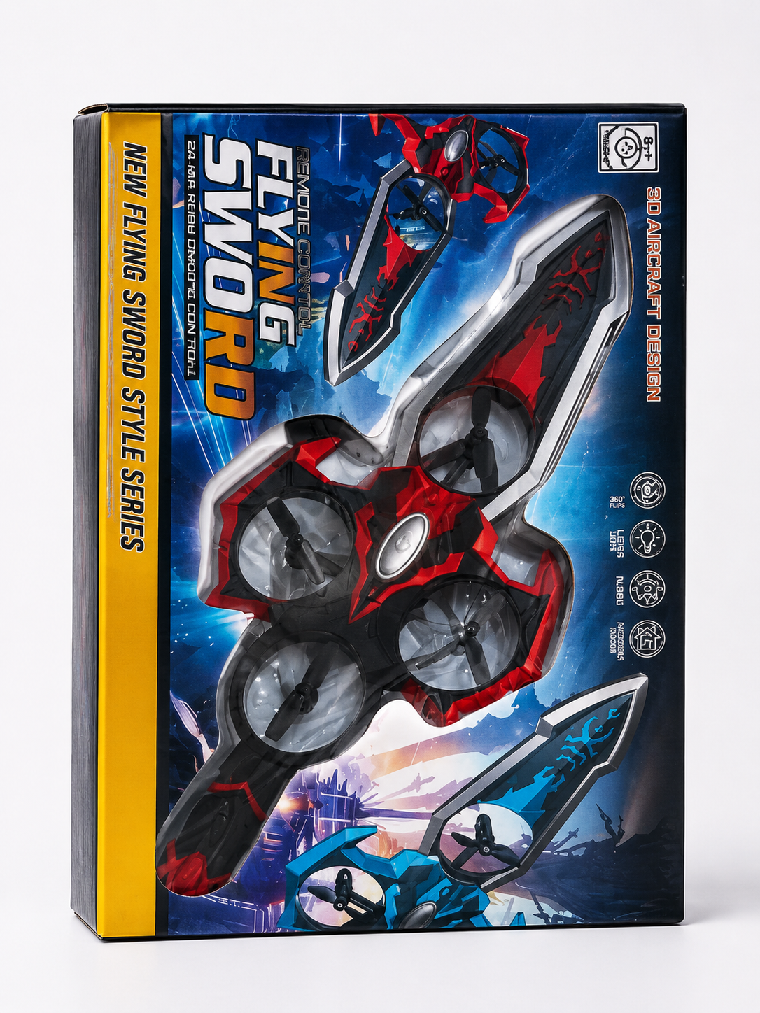 RC Flying Sword Drone 3D Aircraft Design packaging