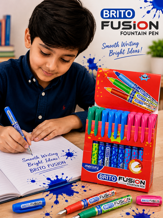 Mercury Brito Fusion Fountain Pen – Colorful Writing for Creative Minds 1box 10pice