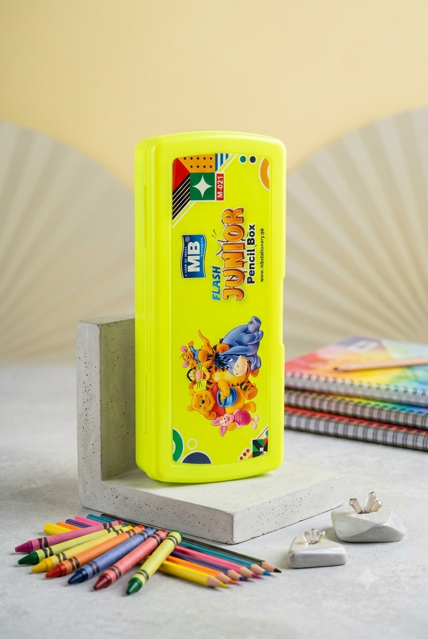 MB Flash Junior Pencil Box – Winnie the Pooh Yellow Hard Case M-021