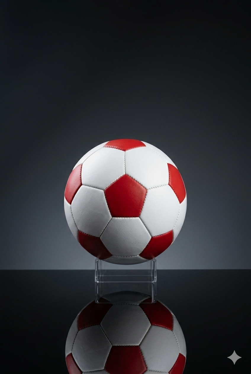 Premium Classic Red & White Football (Size 5) β Professional High-Bounce Stitched Leather Match & Training Soccer Ball for Adults & Kids