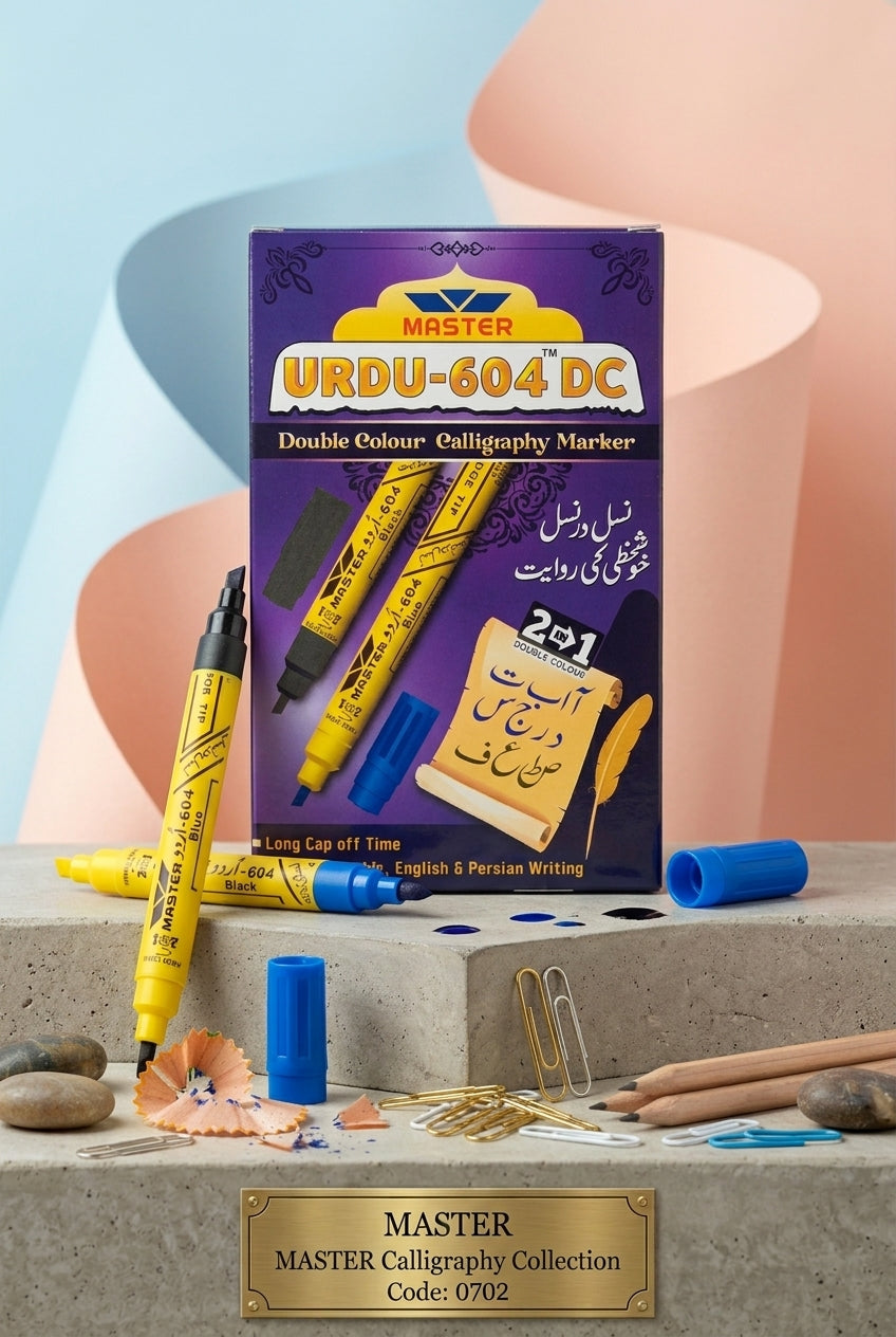 Master Urdu-604 DC Double Colour Calligraphy Marker - Pack of 10