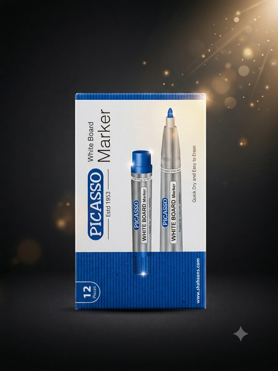 Picasso Premium Whiteboard Markers by Shahsons – Pack of 12