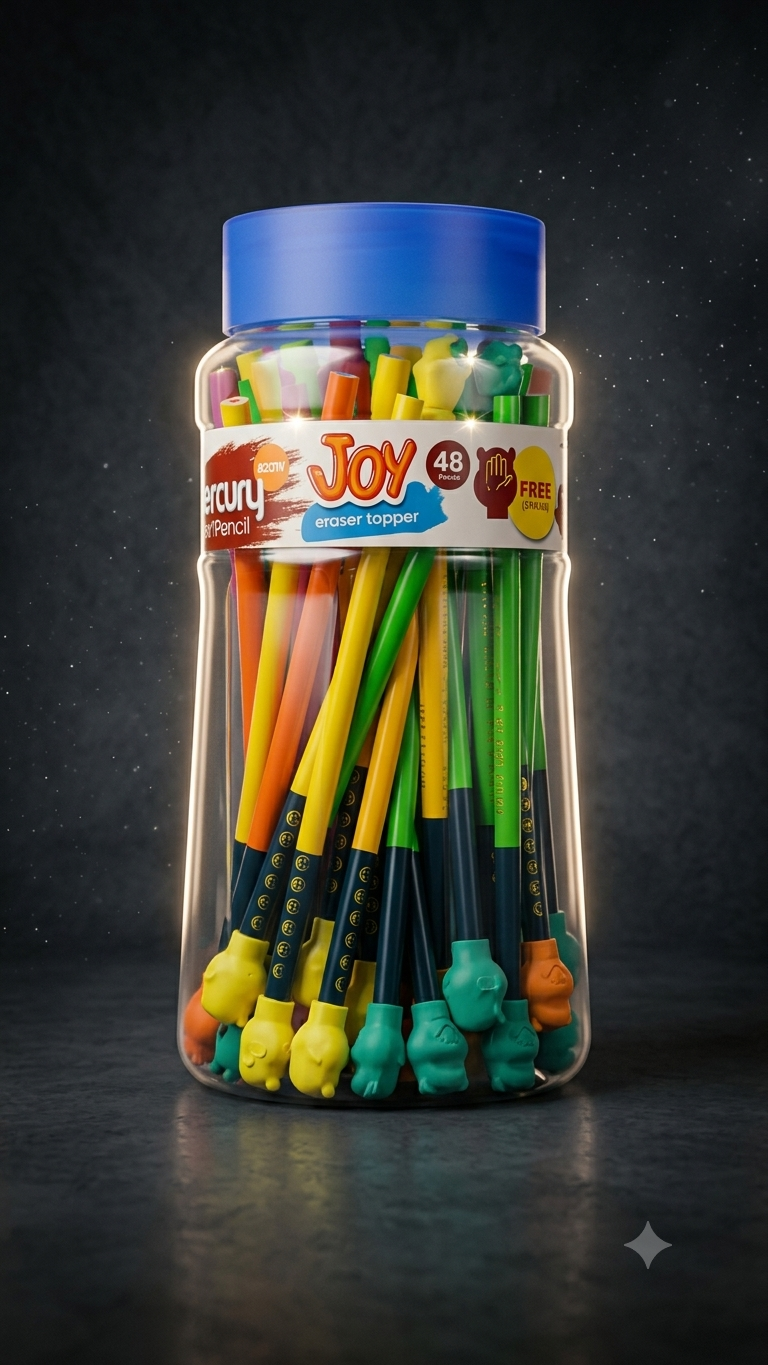 Mercury Joy Eraser Topper Pencils #8220V – Jar Pack of 48
