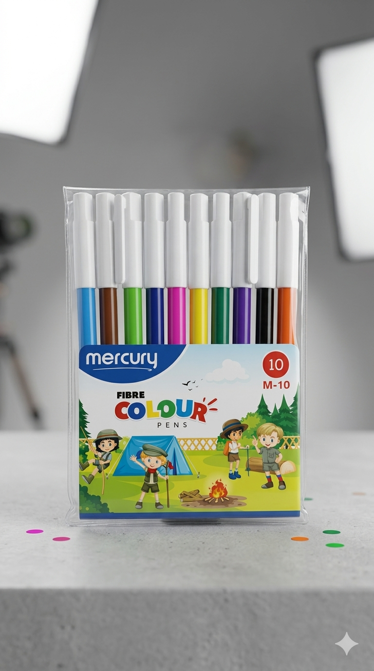 Mercury Fibre Colour Pens M-10 - Set of 10 Colors