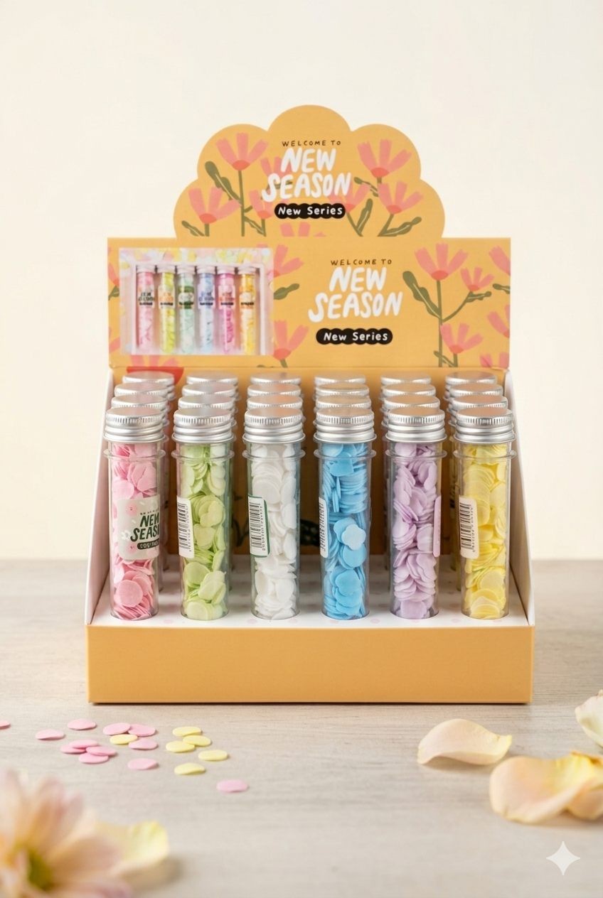 Paper Soap Confetti Tubes - Box of 12 Pieces