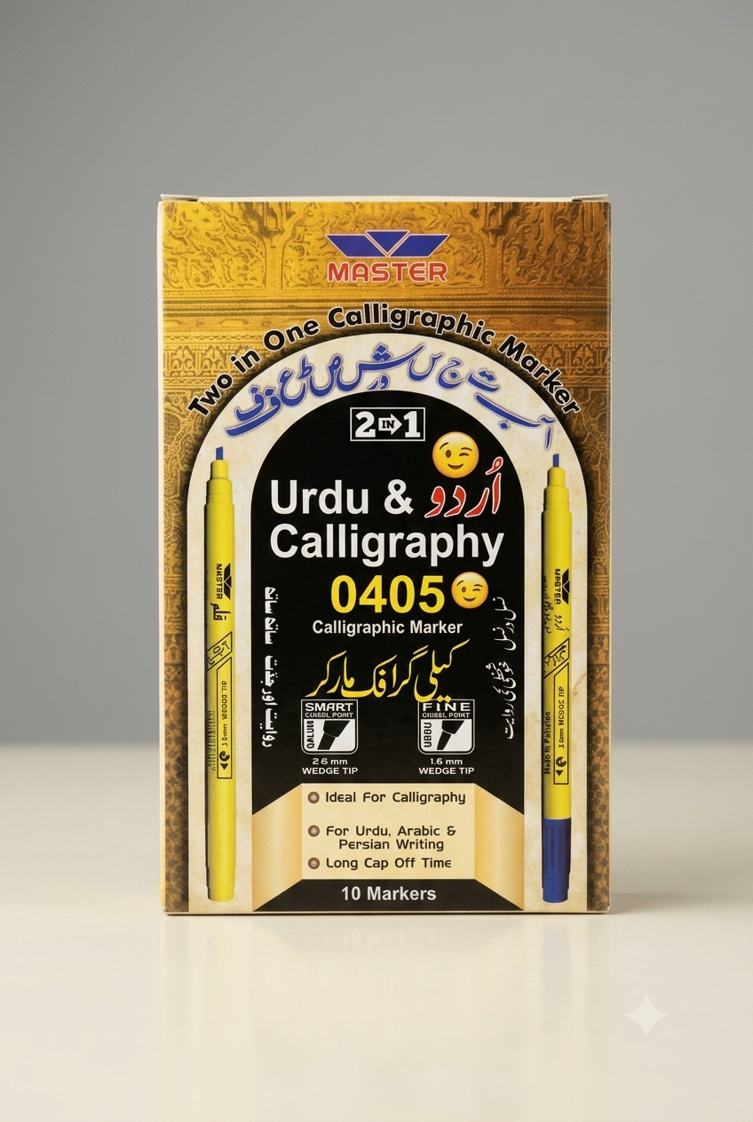 Master Urdu & Calligraphy 2-in-1 Calligraphic Marker 0405 10 Markers