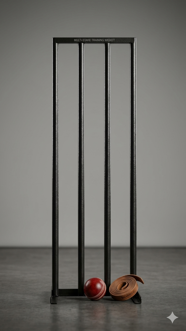 Heavy-Duty Iron Cricket Wicket with Fixed Stand (Welded All-In-One Metal Stump Set)