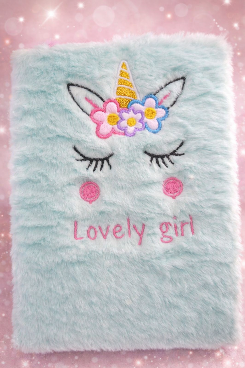 cute pink fluffy notebook/diary