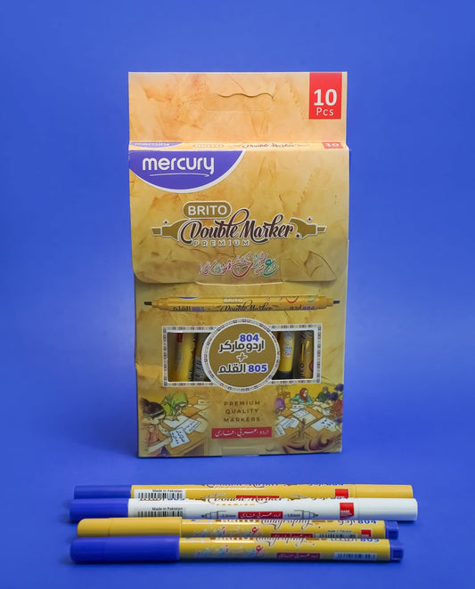 Mercury Brito Double Marker Premium – Dual Tip Calligraphy & Writing Marker Set