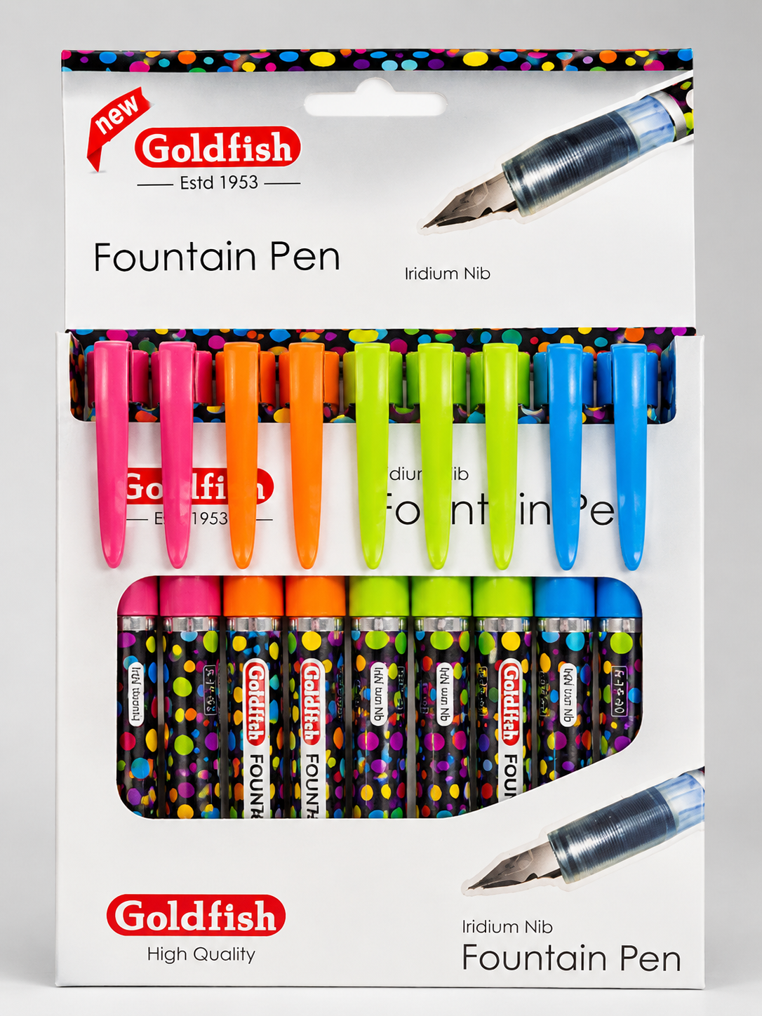 Goldfish Fountain Pen Set – 10 Pcs Colorful Writing Pens
