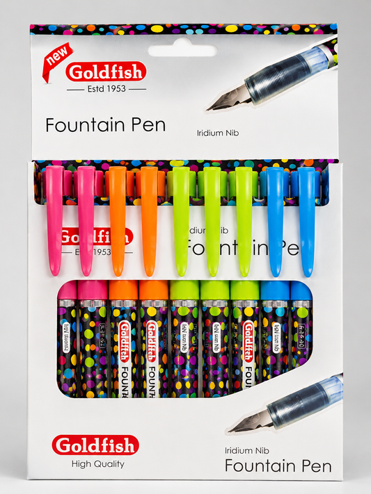 Goldfish Fountain Pen Set – 10 Pcs Colorful Writing Pens