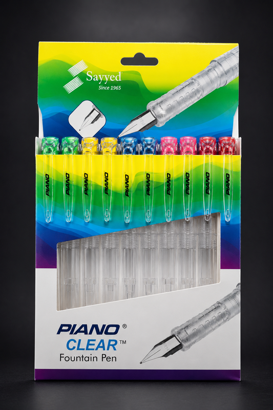 Piano Clear Fountain Pen Set – Transparent Body Writing Pens