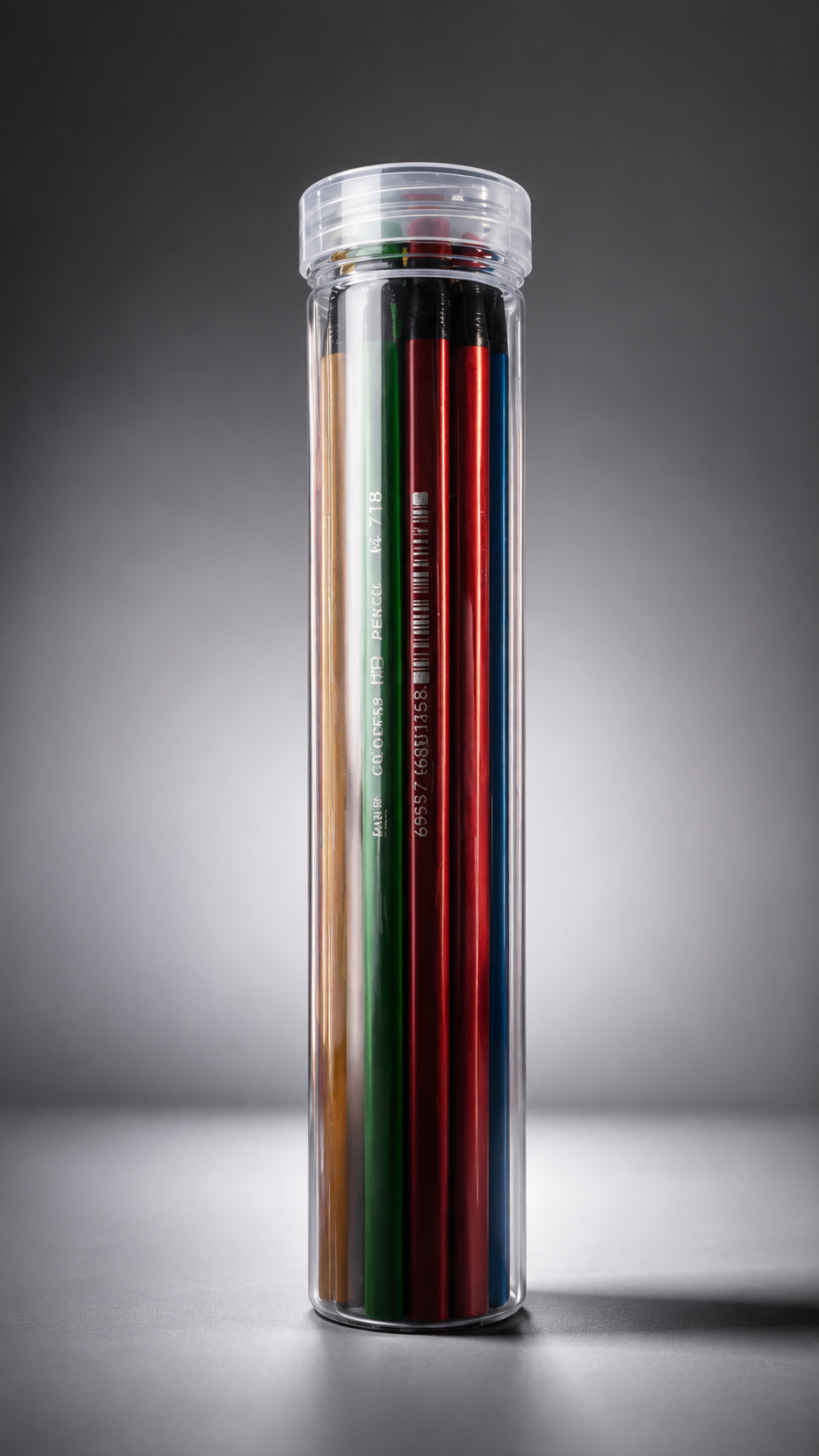 Premium HB Pencil Set in Transparent Storage Tube
