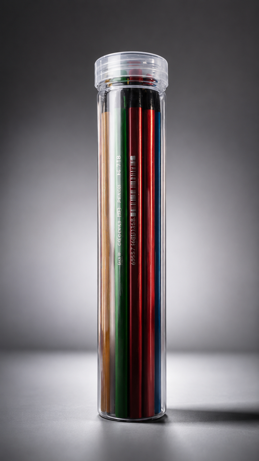 Premium HB Pencil Set in Transparent Storage Tube