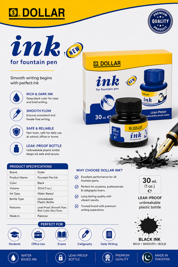 Dollar Fountain Pen Ink (30ml) 1 box