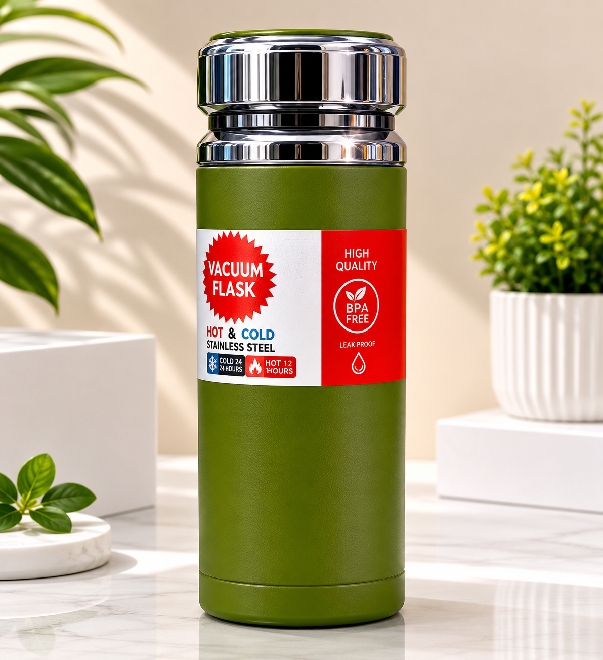 Vacuum Flask Fashion Bottle – Stainless Steel - 800ML