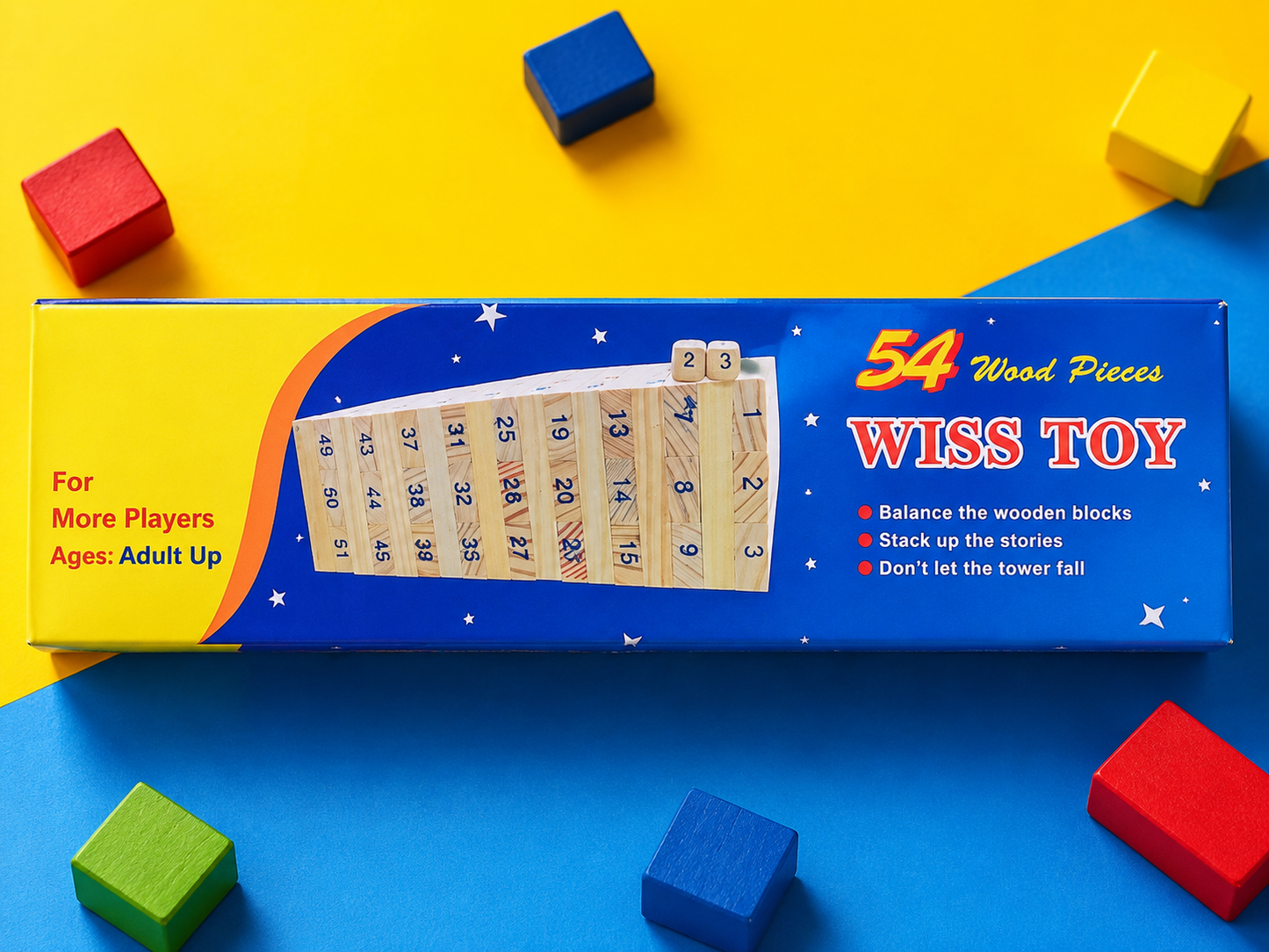 Wiss Toy Wooden Building Blocks – 54 Pieces