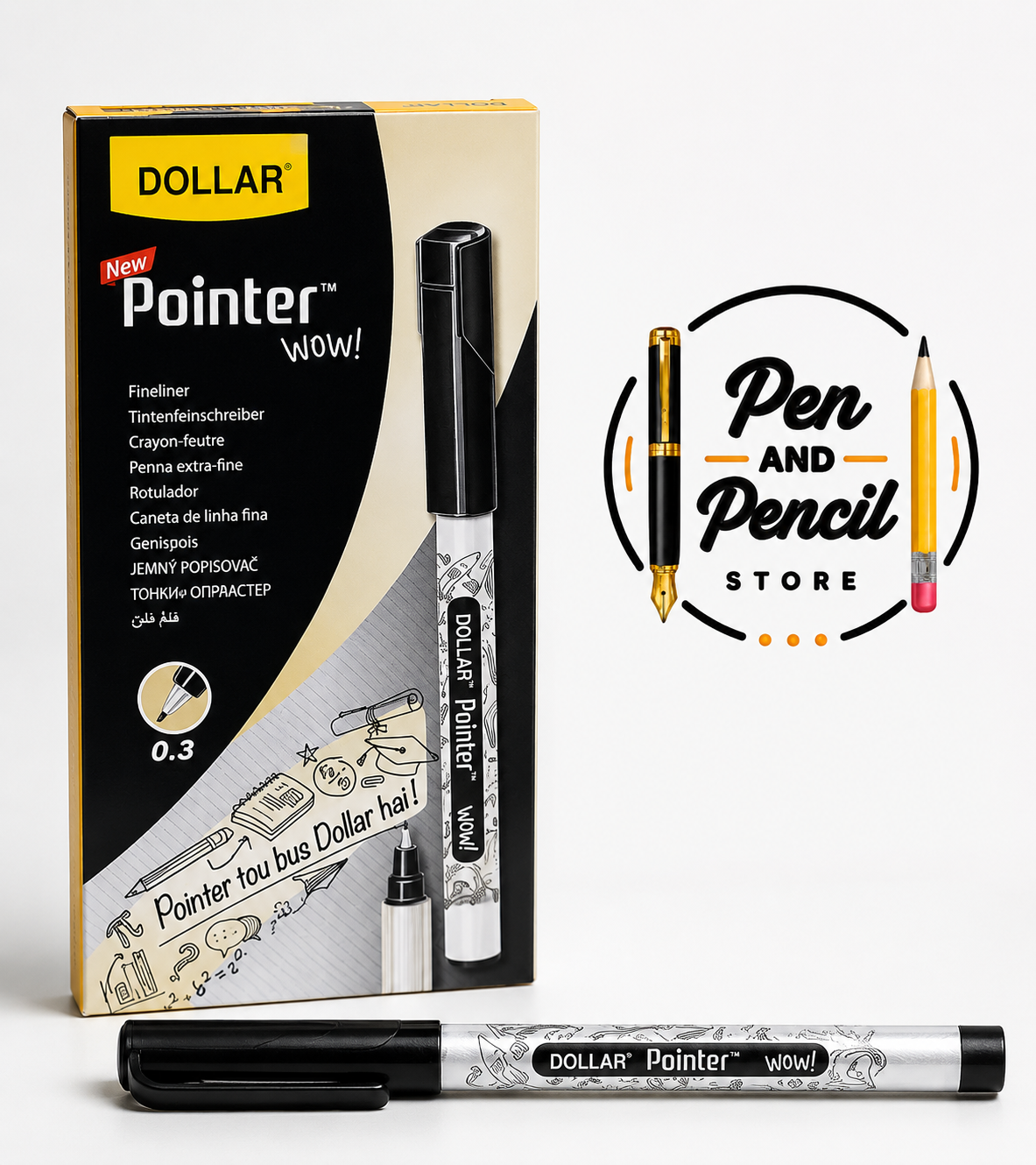 Dollar Pointer WOW! Fineliner Pen 0.3mm – Ultra Fine Precision Writing