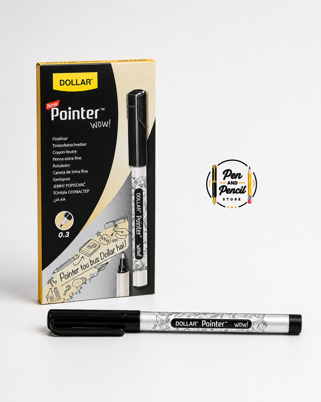 Dollar Pointer WOW! Fineliner Pen 0.3mm – Ultra Fine Precision Writing