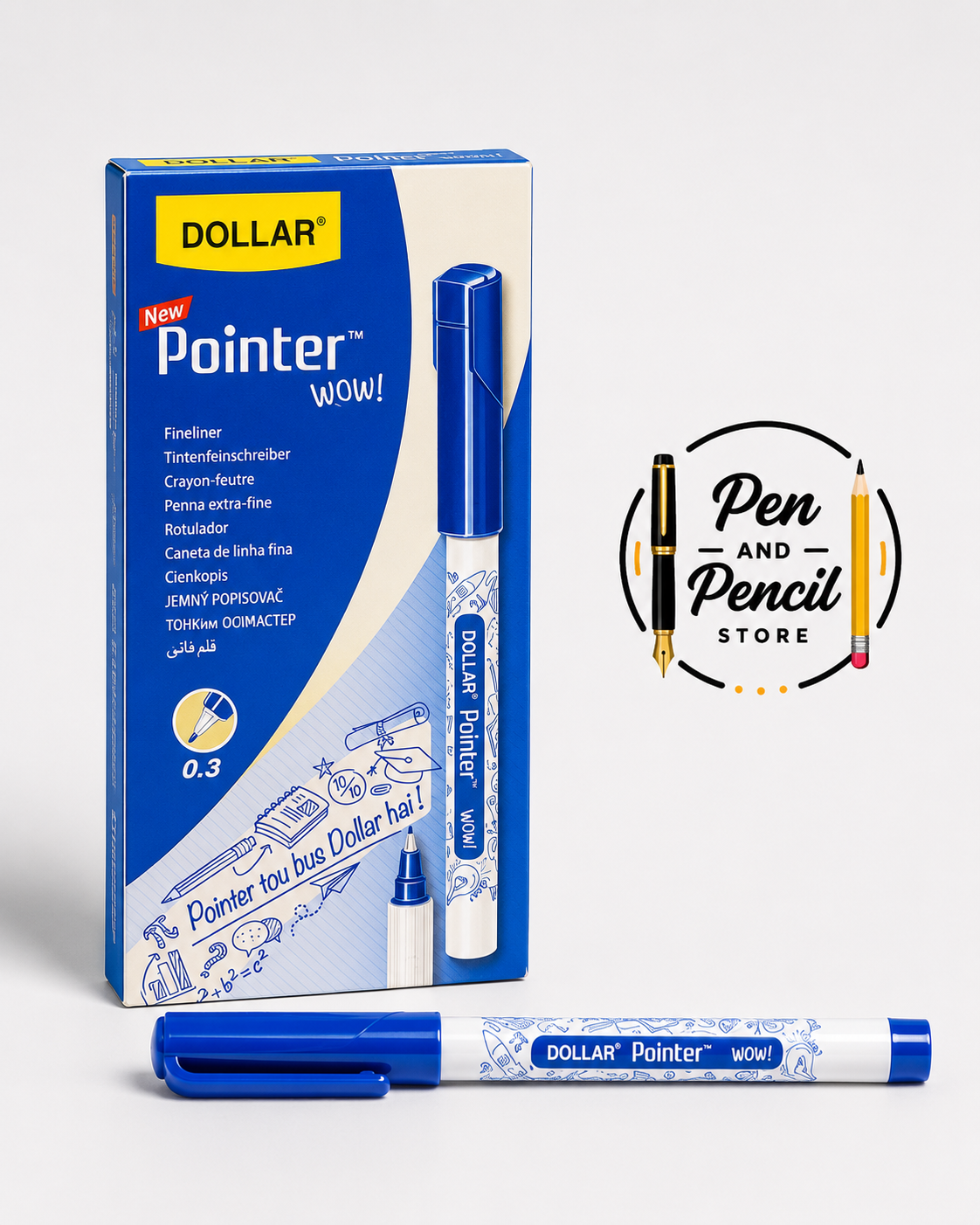 Dollar Pointer WOW! Fineliner Pen 0.3mm – Ultra Fine Precision Writing