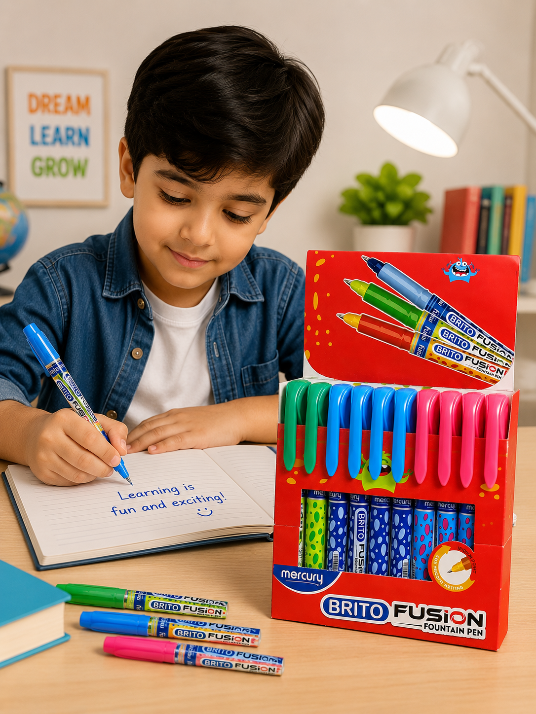 Mercury Brito Fusion Fountain Pen – Colorful Writing for Creative Minds 1box 10pice