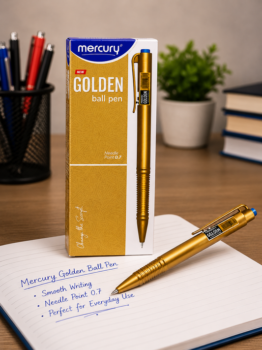 Mercury Golden Ball Pen 0.7mm – Smooth & Elegant Writing