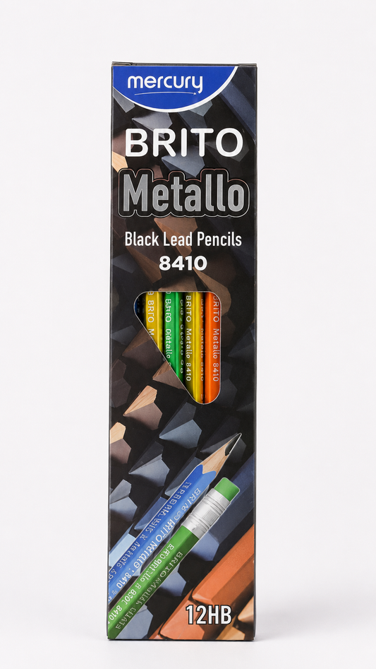 ✏️ Mercury BRITO Metallo 8410 Black Lead Pencils (12HB)