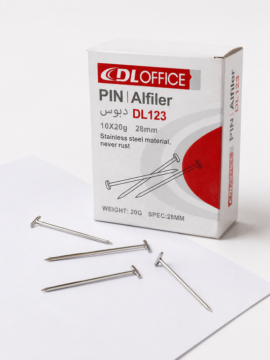 DLOFFICE Pin Alfiler DL123 – Stainless Steel Office Pins (28mm) 12p
