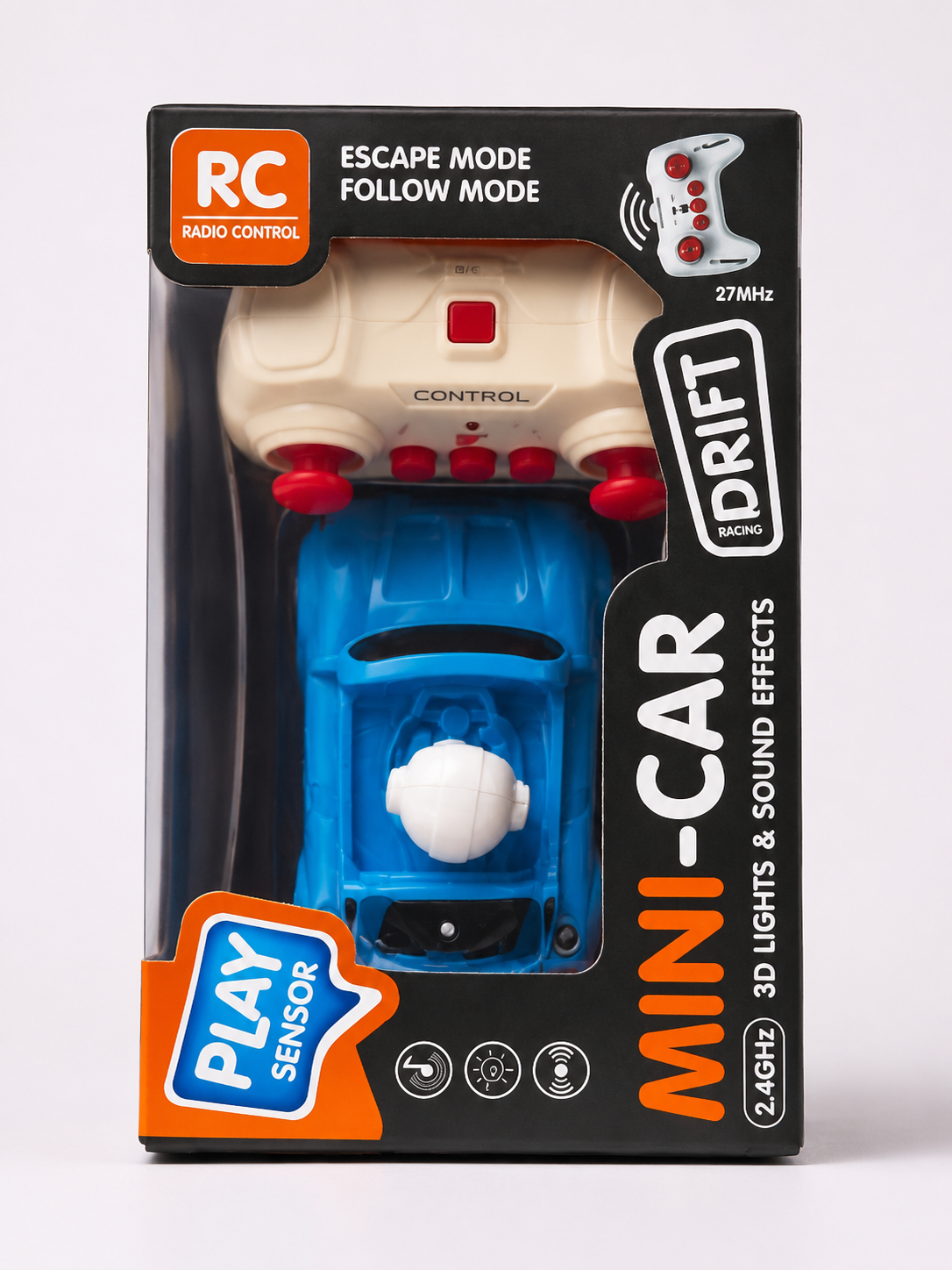 RC Mini Car Drift with 3D Lights and Sound Effects packaging