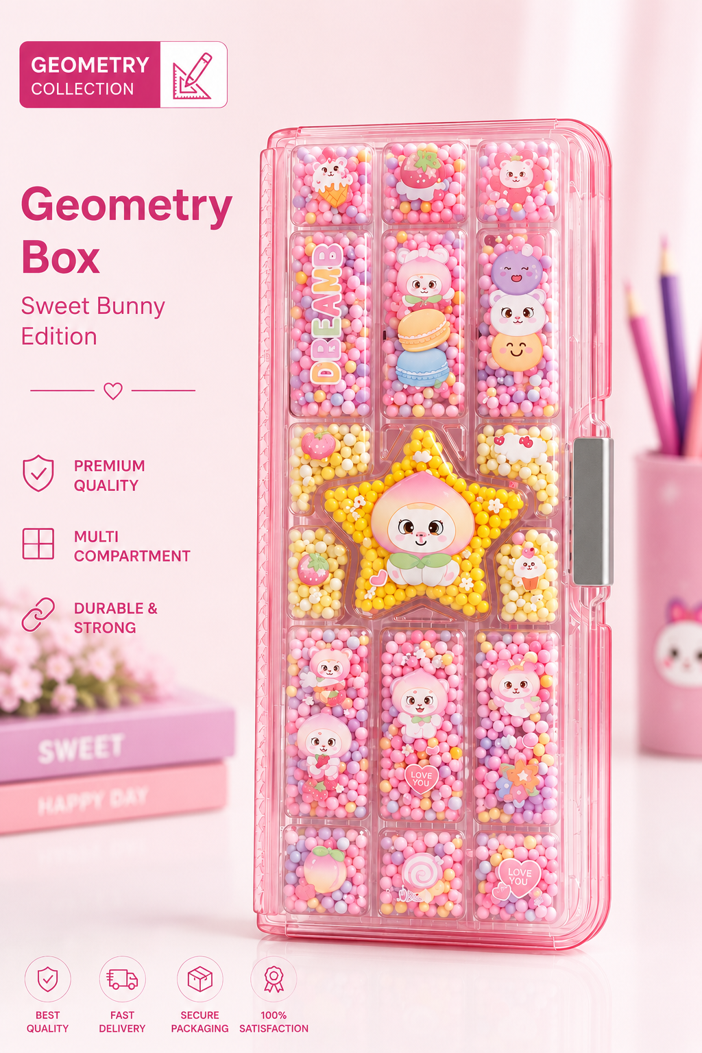 Dreamy Bunny Bead Geometry Box - Pink Sweet Bunny Edition