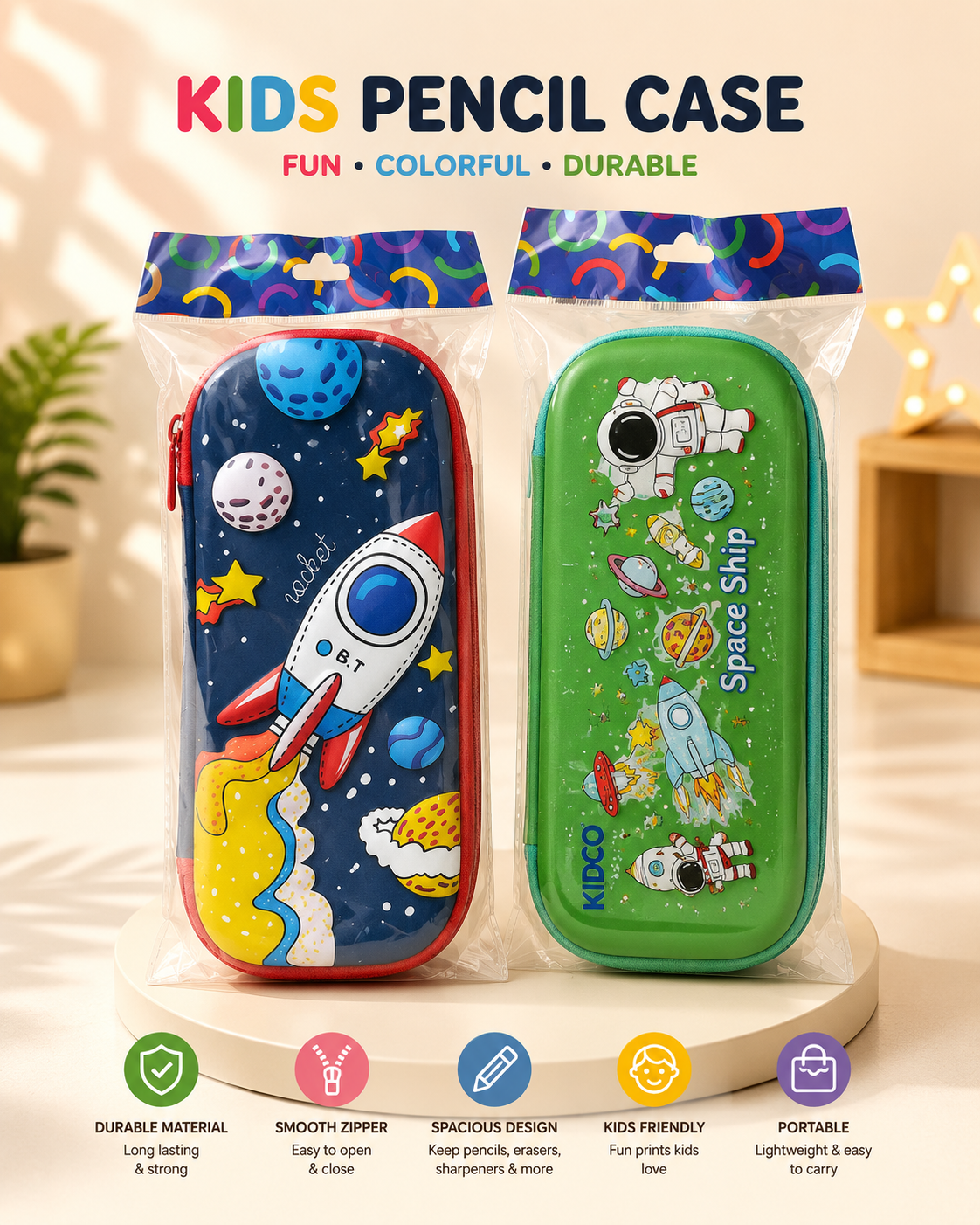 Kids Pencil Case – Fun, Colorful & Durable