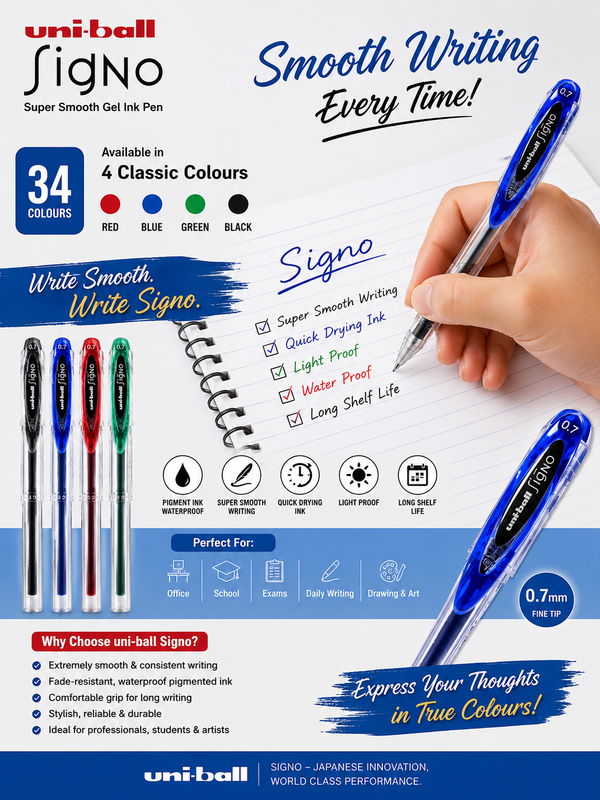 uni-ball Signo Gel Ink Pen UM-120 – 0.7mm Fine Tip (Per Piece)
