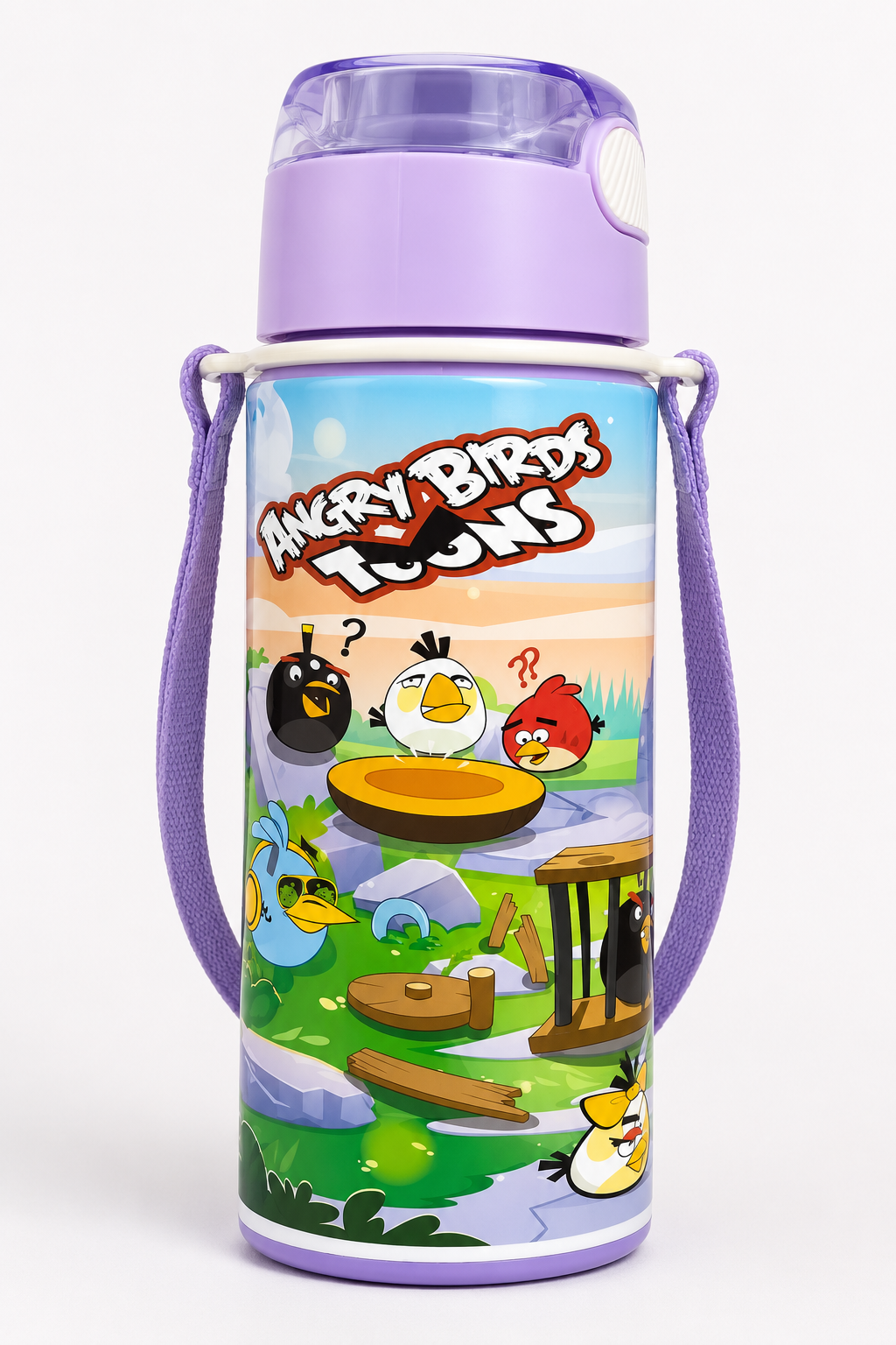 Kids Water Bottle Angry Birds Toons Purple