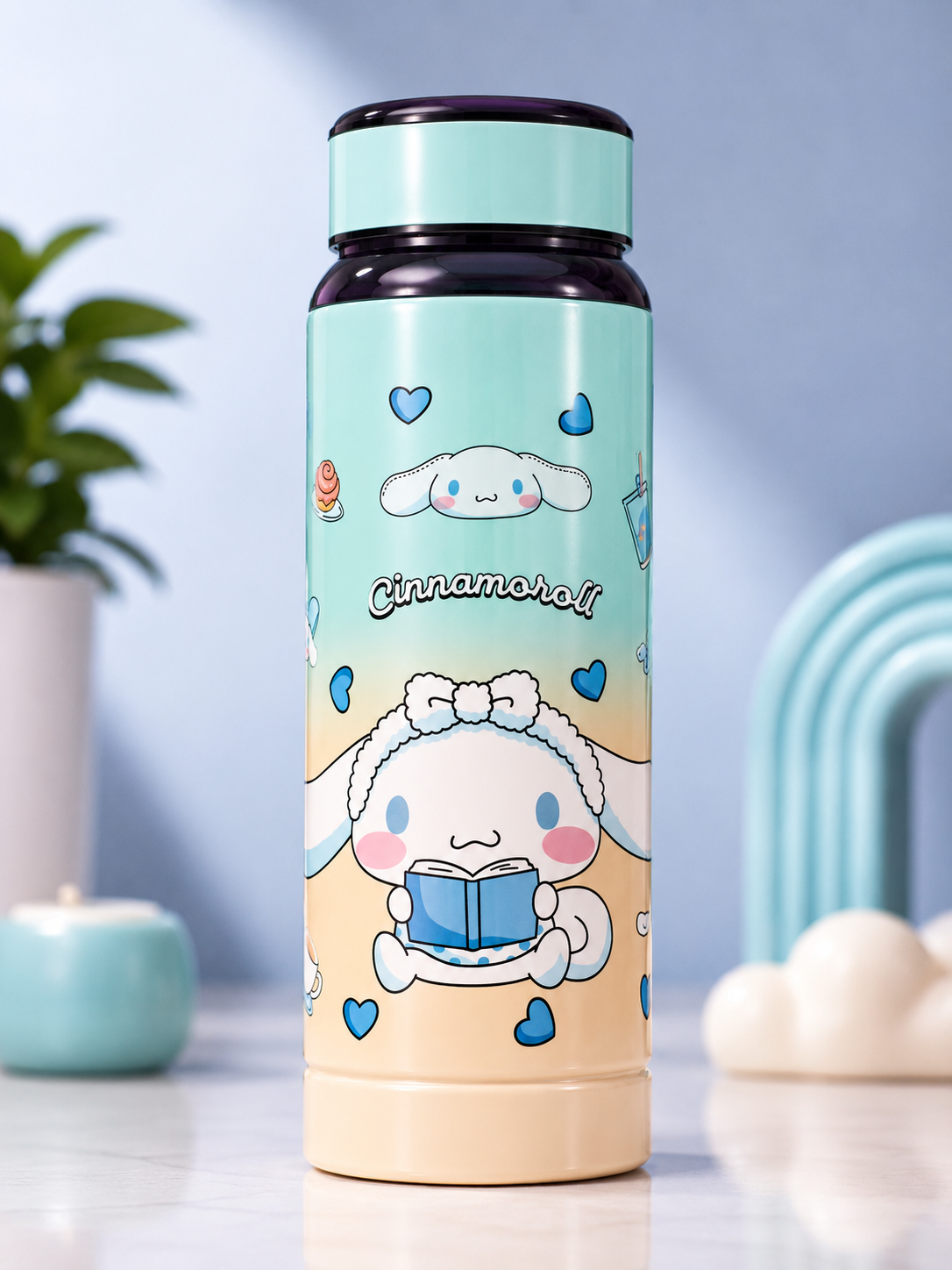 Cinnamoroll Insulated Water Bottle Mint Peach Gradient