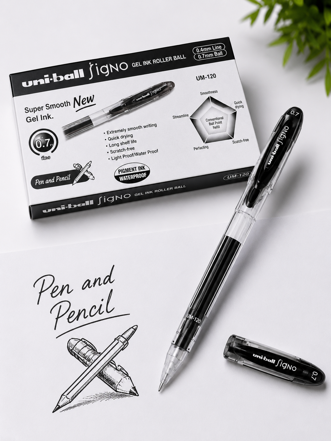 Uni-ball Signo UM-120 Gel Ink Pen Black 0.7mm Product Shot