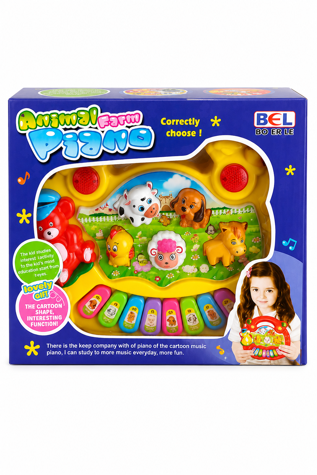 BEL Bo Er Le Animal Farm Piano Kids Musical Toy