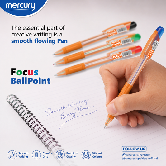 Mercury Focus Ball Point Pen – Smooth Writing, Everyday Excellence 1 box 10pics