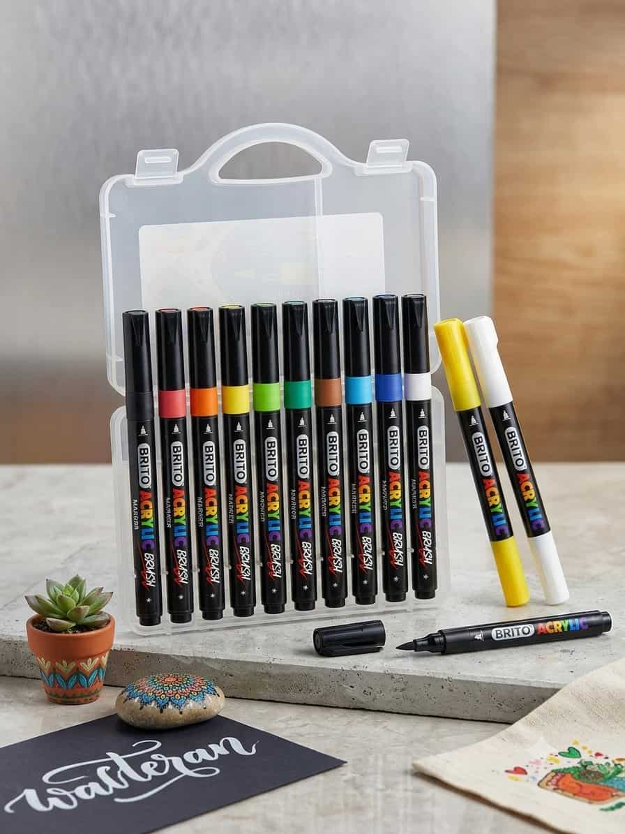 Mercury Brito Acrylic Brush Marker 12 Colors