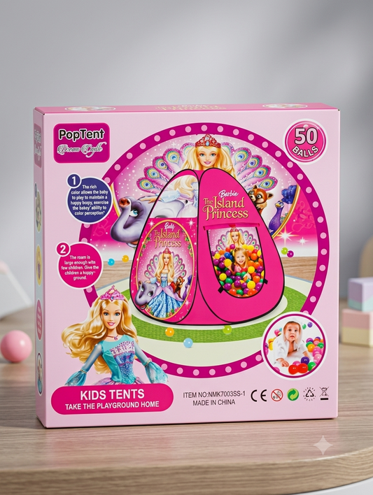 PopTent Dream Castle Barbie Kids Play Tent with 50 Balls