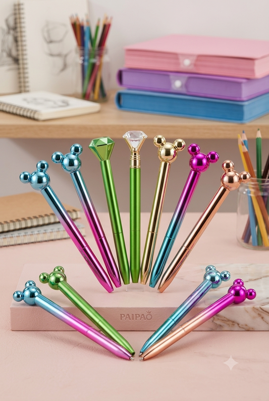PAIPAO Metallic Mickey & Diamond Ballpen – Premium Luxury Pen 1 ballpen
