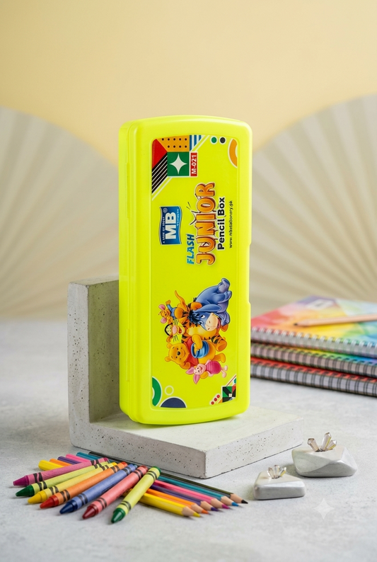 MB Flash Junior Pencil Box – Winnie the Pooh Yellow Hard Case M-021