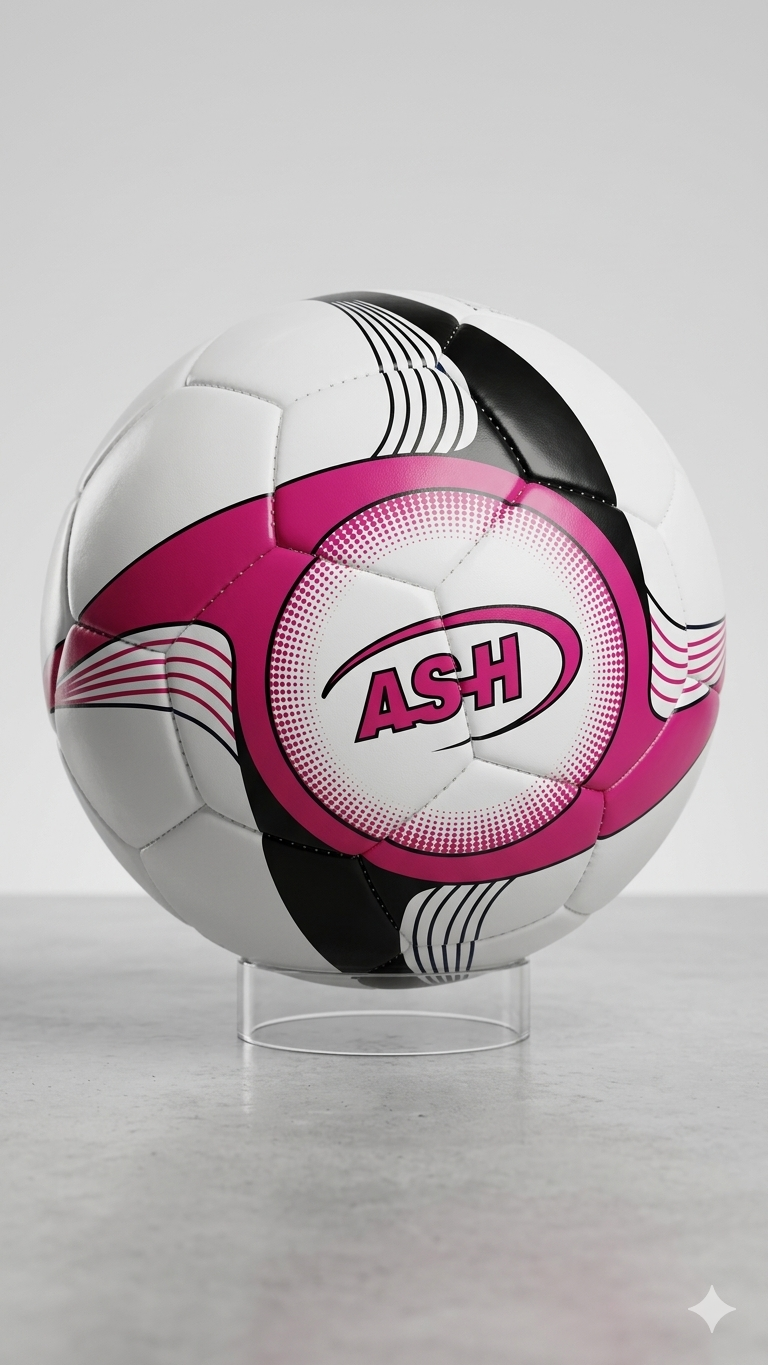 ⚽ ASH Premium Sports Football – Pink & Blue Dynamic Design